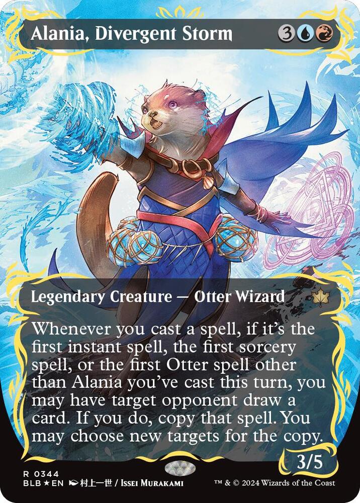 Alania, Divergent Storm (Borderless) (Raised Foil) (344) [Bloomburrow]