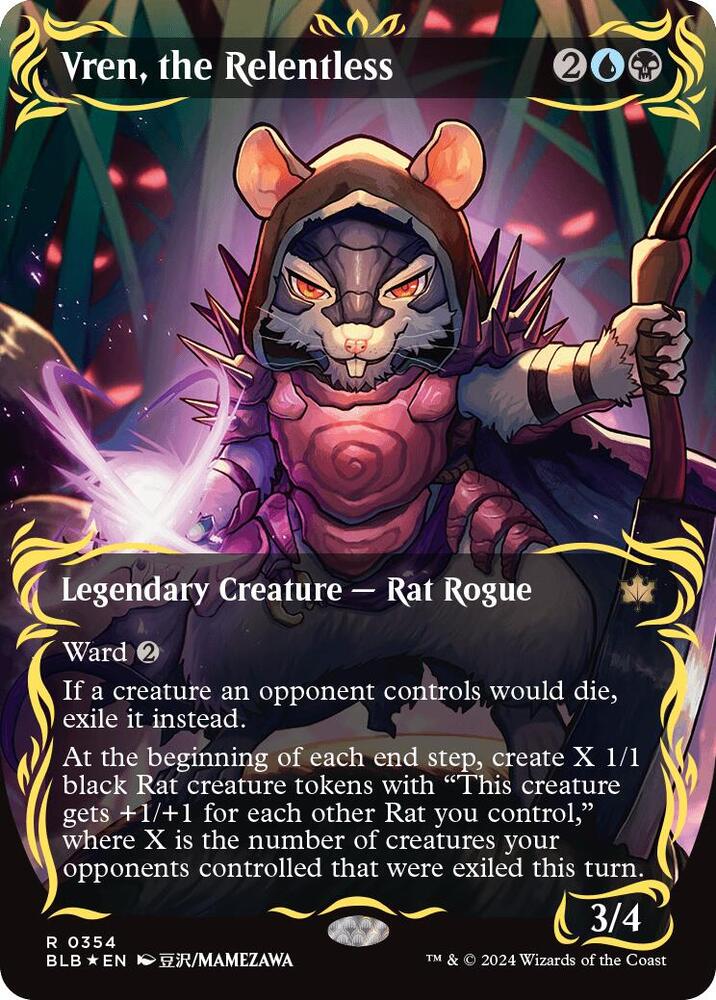 Vren, the Relentless (Borderless) (Raised Foil) (354) [Bloomburrow]