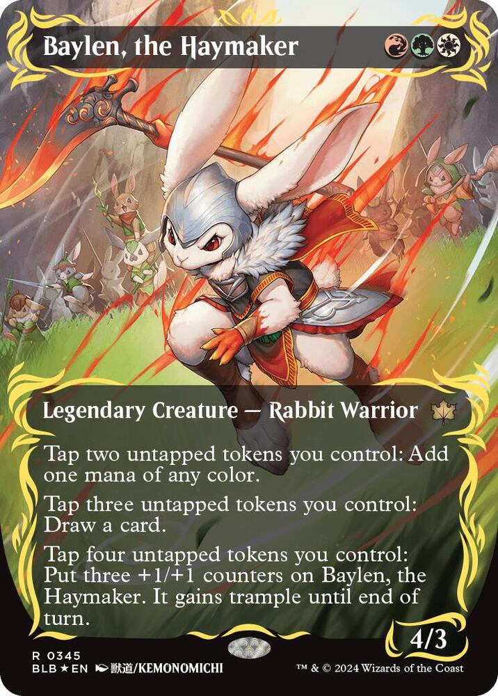 Baylen, the Haymaker (Borderless) (Raised Foil) (345) [Bloomburrow]