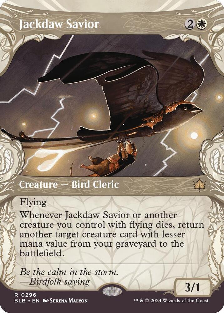Jackdaw Savior (Showcase) (296) [Bloomburrow]