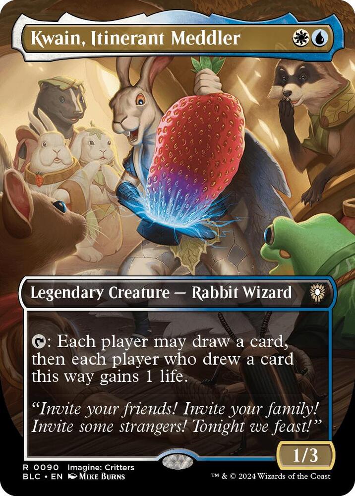 Kwain, Itinerant Meddler (Borderless) (90) [Bloomburrow Commander]