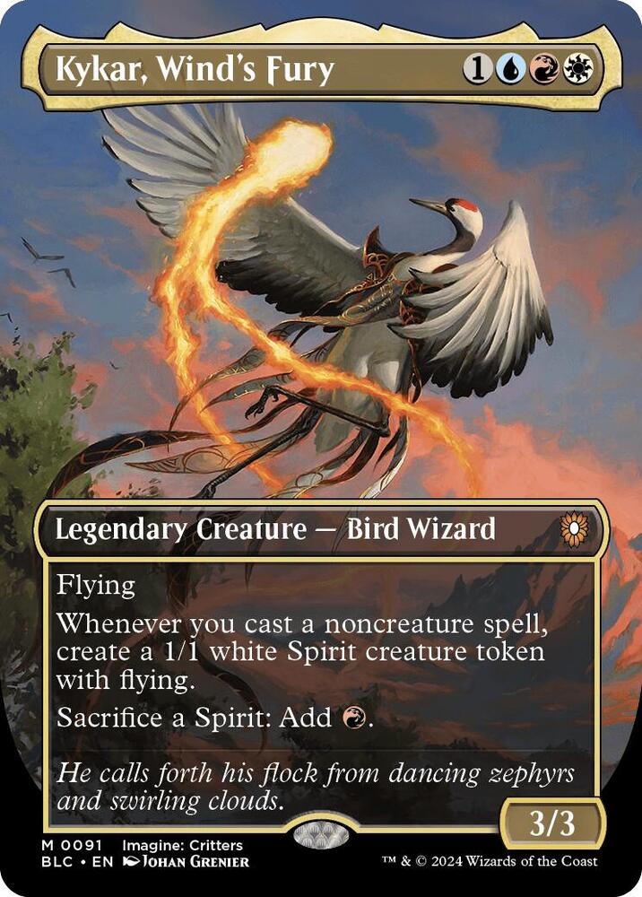 Kykar, Wind's Fury (Borderless) (91) [Bloomburrow Commander]