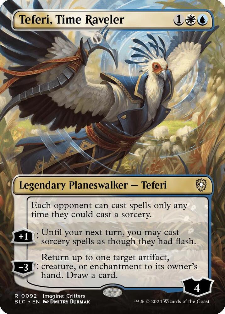 Teferi, Time Raveler (Borderless) (92) [Bloomburrow Commander]