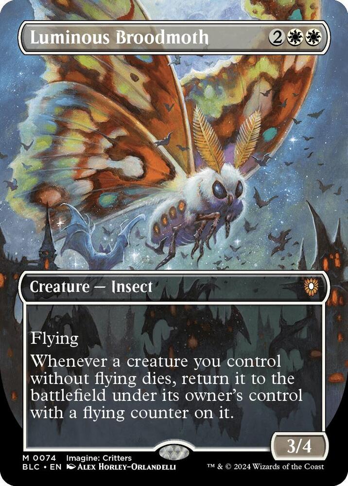 Luminous Broodmoth (Borderless) (74) [Bloomburrow Commander]