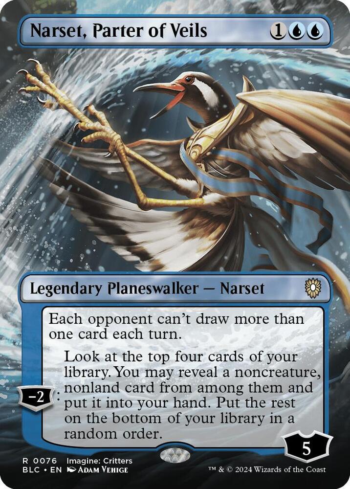 Narset, Parter of Veils (Borderless) (76) [Bloomburrow Commander]