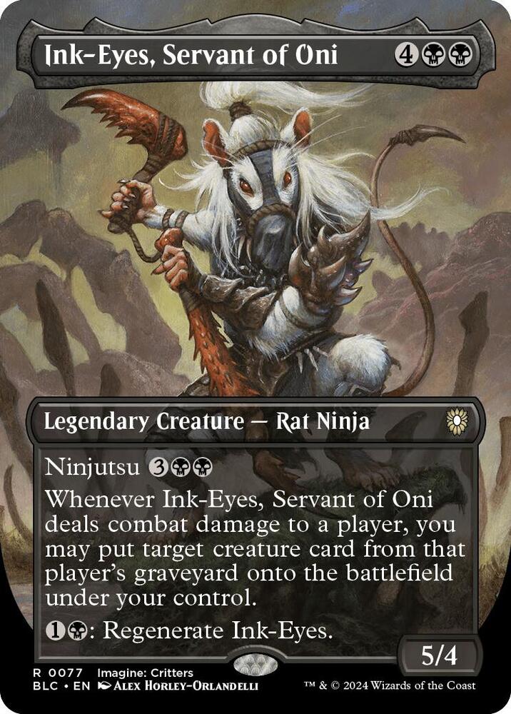 Ink-Eyes, Servant of Oni (Borderless) (77) [Bloomburrow Commander]