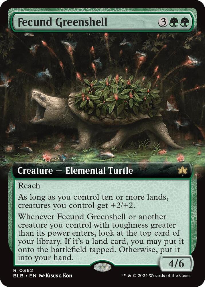 Fecund Greenshell (Extended Art) (362) [Bloomburrow]