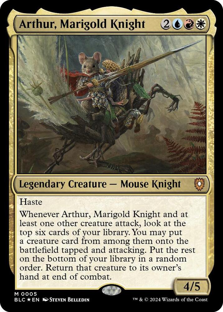 Arthur, Marigold Knight (5) [Bloomburrow Commander]