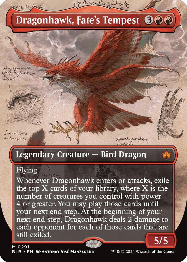 Dragonhawk, Fate's Tempest (Borderless) (291) [Bloomburrow]