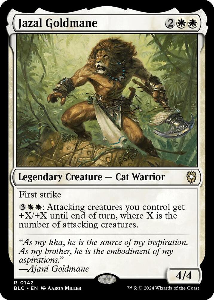 Jazal Goldmane (142) [Bloomburrow Commander]