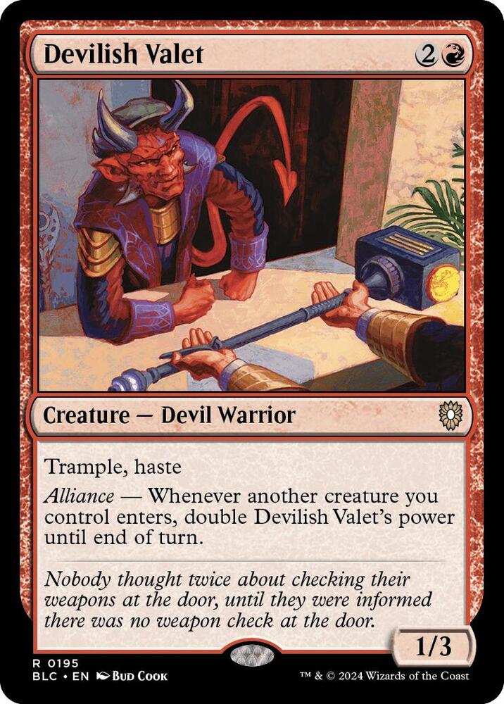 Devilish Valet (195) [Bloomburrow Commander]