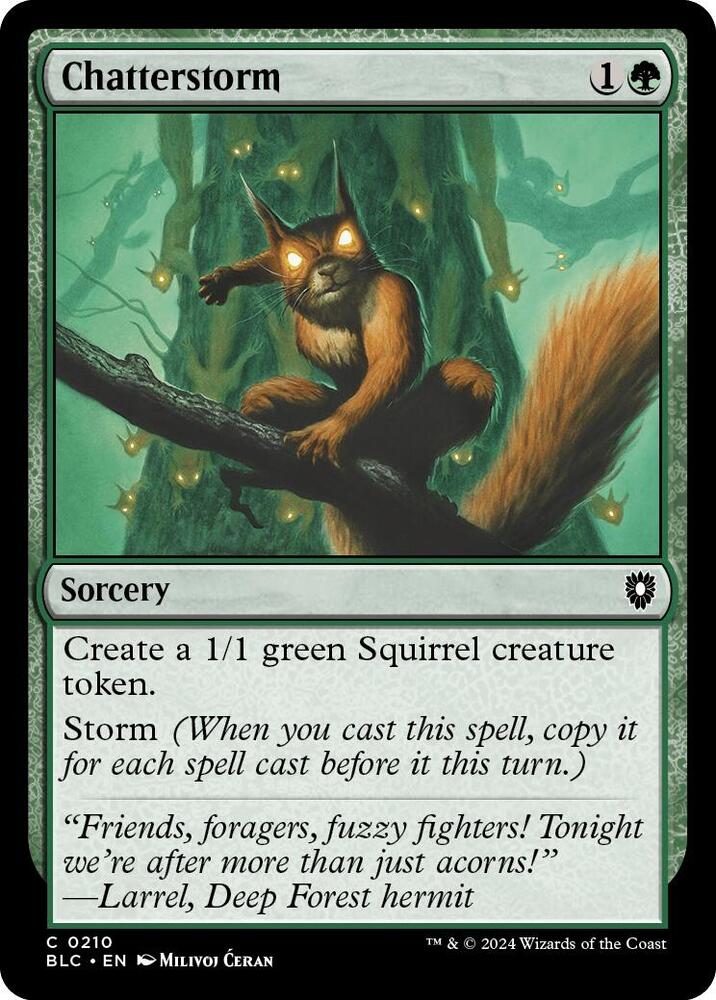 Chatterstorm (210) [Bloomburrow Commander]