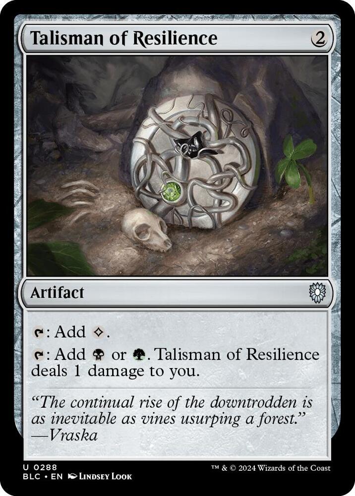 Talisman of Resilience (288) [Bloomburrow Commander]