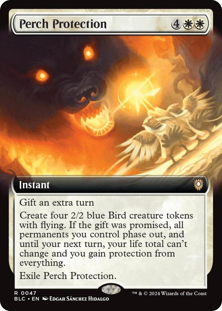 Perch Protection (Extended Art) (47) [Bloomburrow Commander]