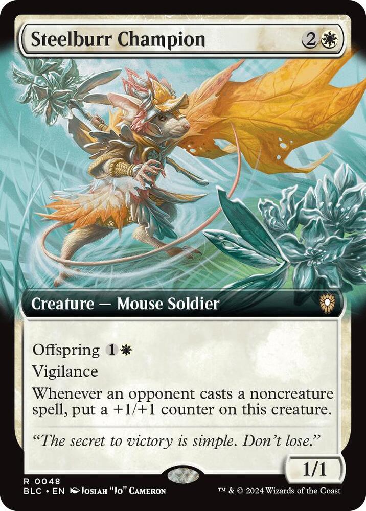Steelburr Champion (Extended Art) (48) [Bloomburrow Commander]