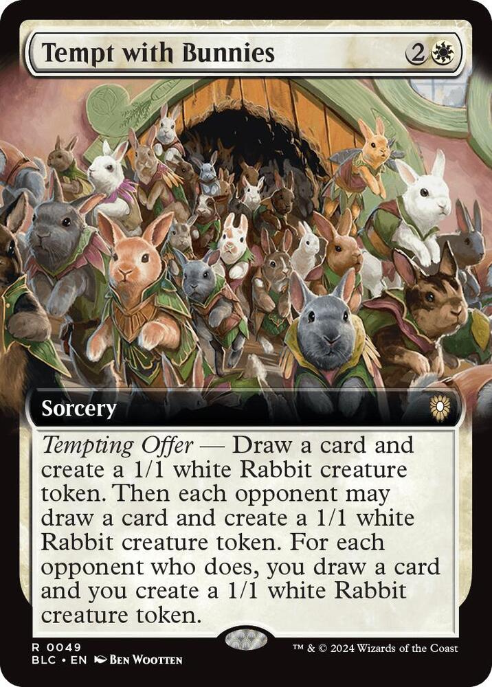 Tempt with Bunnies (Extended Art) (49) [Bloomburrow Commander]