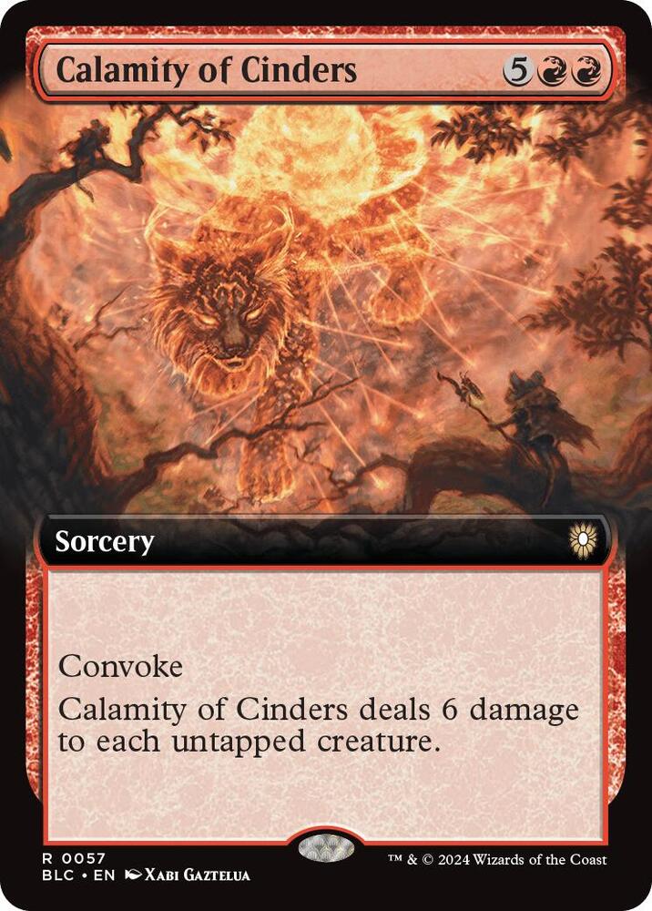 Calamity of Cinders (Extended Art) (57) [Bloomburrow Commander]