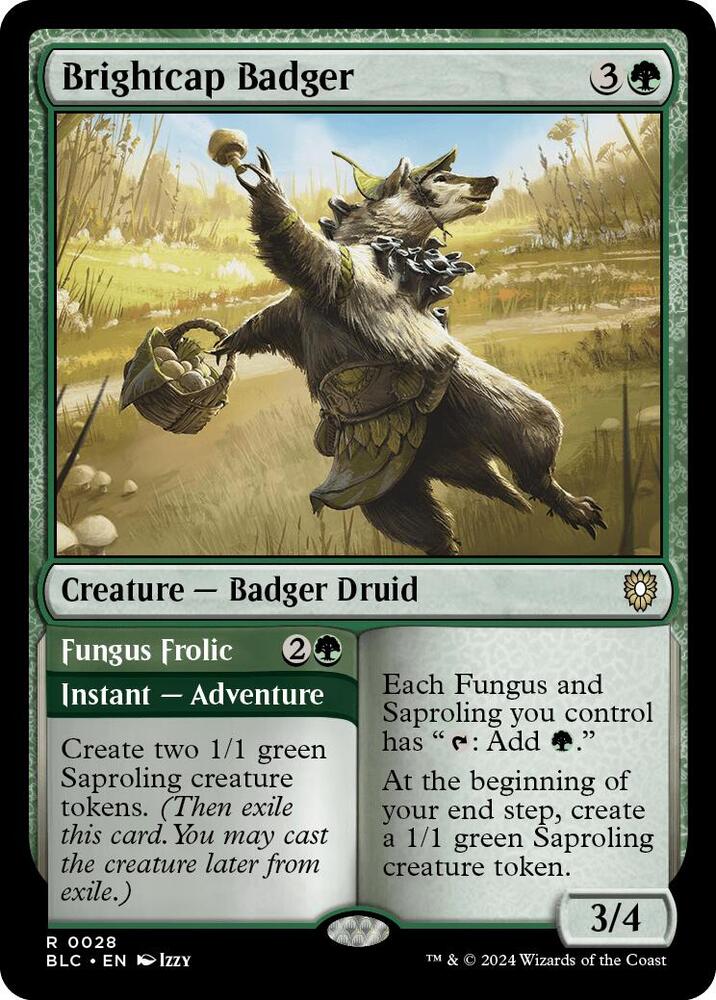 Brightcap Badger (28) [Bloomburrow Commander]