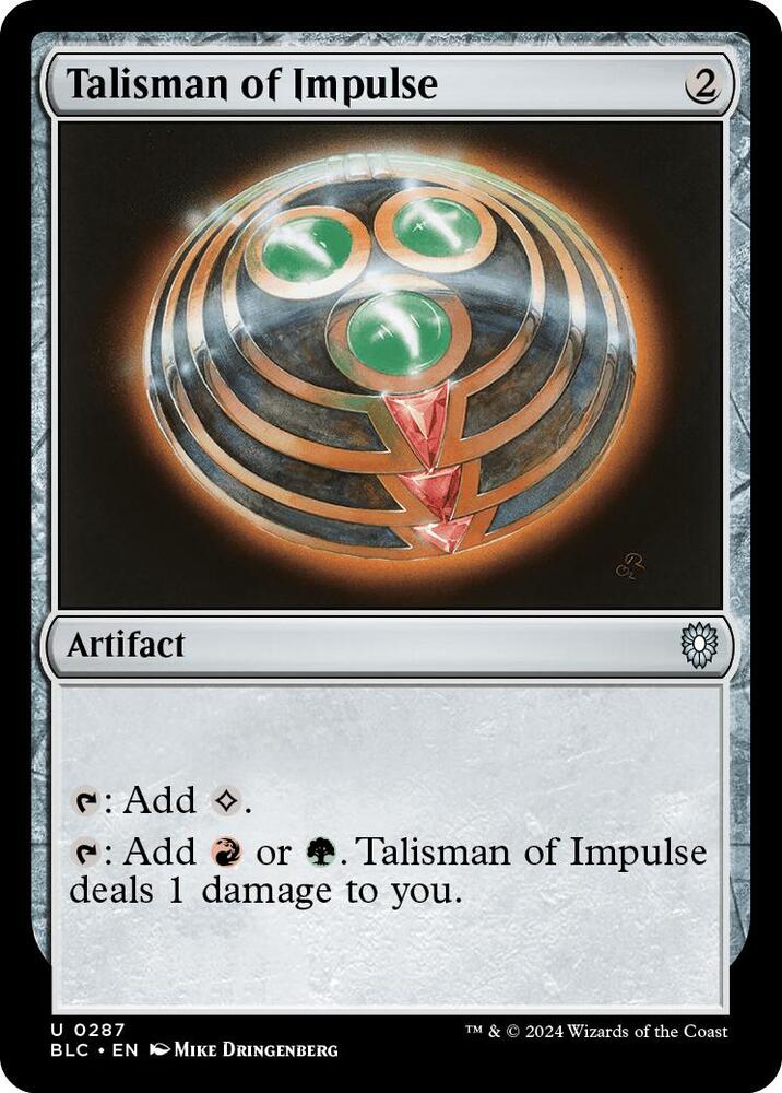 Talisman of Impulse (287) [Bloomburrow Commander]