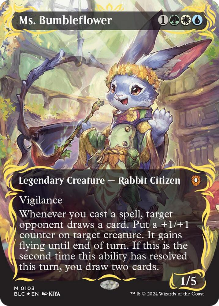 Ms. Bumbleflower (Borderless) (Raised Foil) (103) [Bloomburrow Commander]