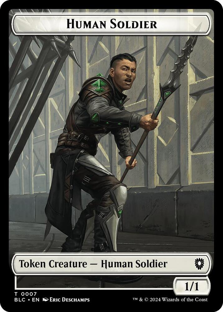 Human Soldier // Wolf (0035) Double-Sided Token (7 // 35) [Bloomburrow Commander]