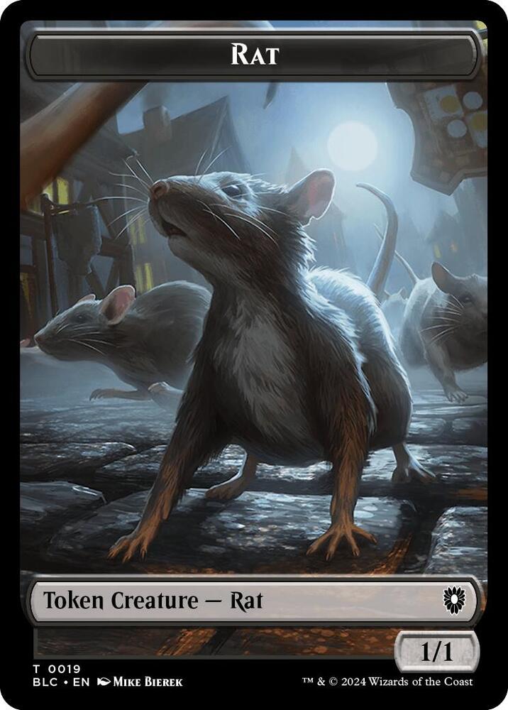 Rat // Raccoon Double-Sided Token (19 // 29) [Bloomburrow Commander]