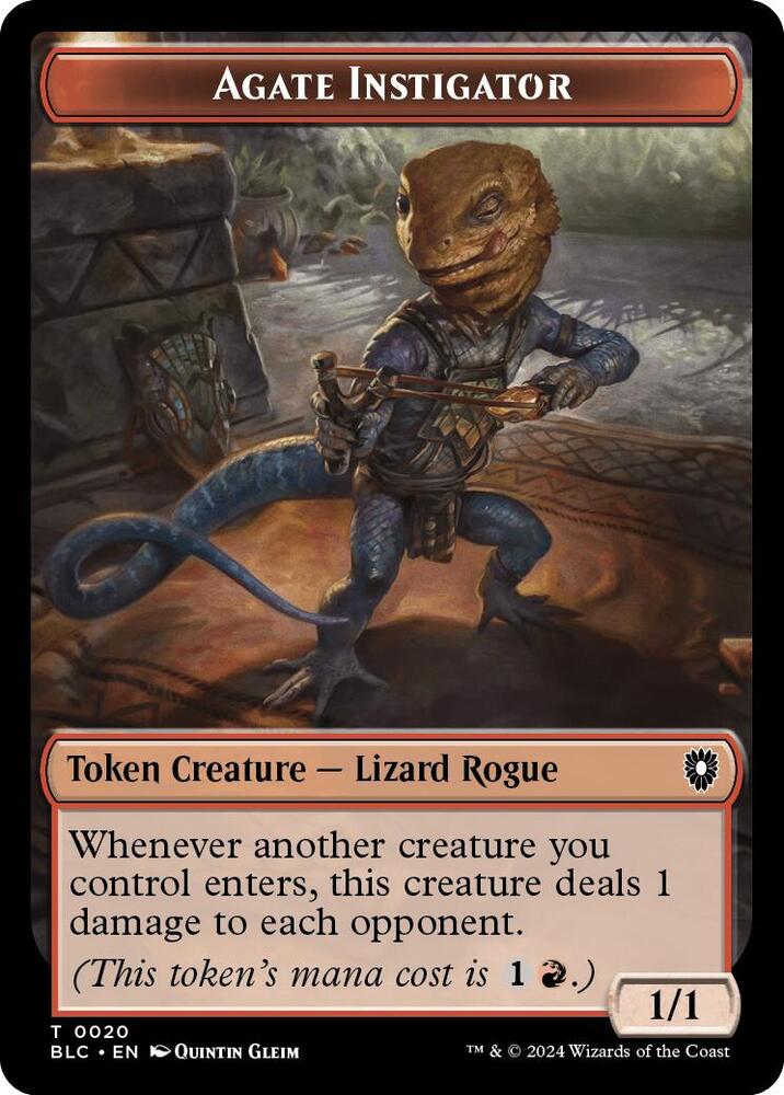 Agate Instigator // Rabbit Double-Sided Token (20 // 3) [Bloomburrow Commander]