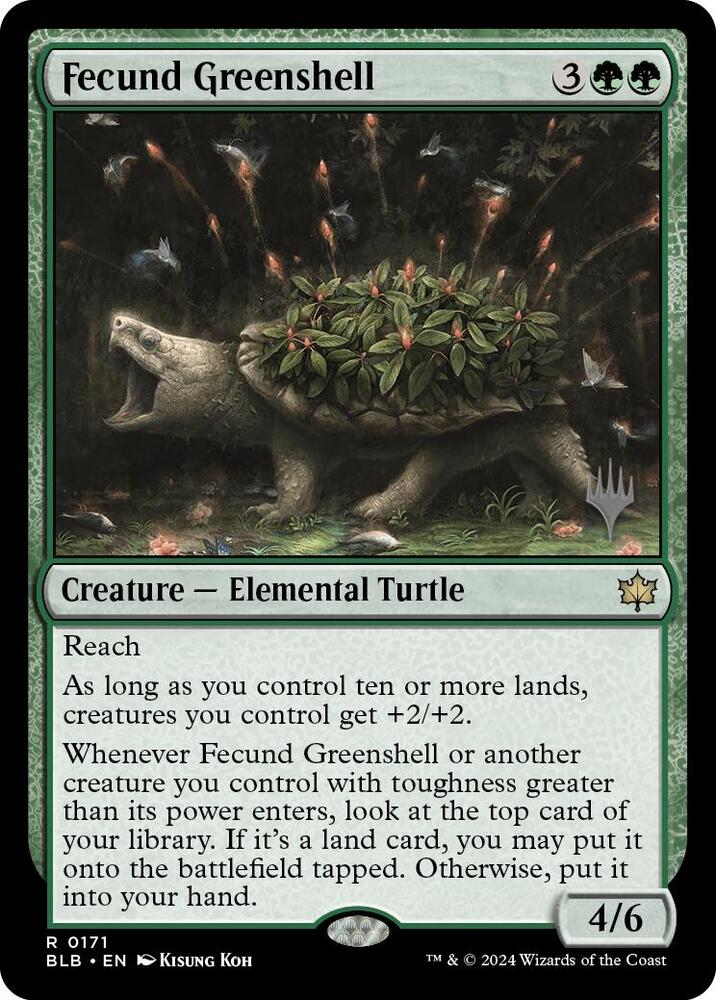 Fecund Greenshell (171) [Bloomburrow Promos]