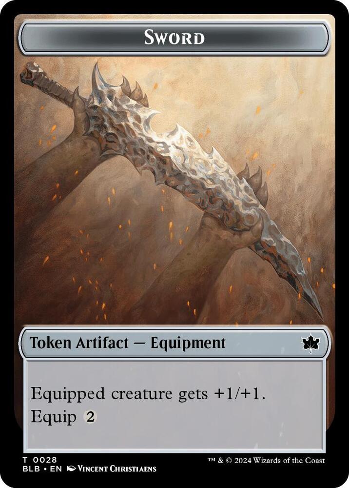 Sword // Manifold Mouse Double-Sided Token (28 // 18) [Bloomburrow]