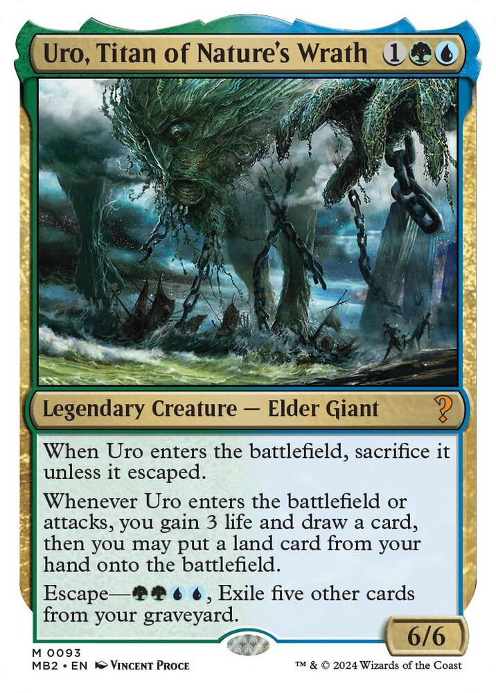 Uro, Titan of Nature's Wrath (White Border) (93) [Mystery Booster 2]