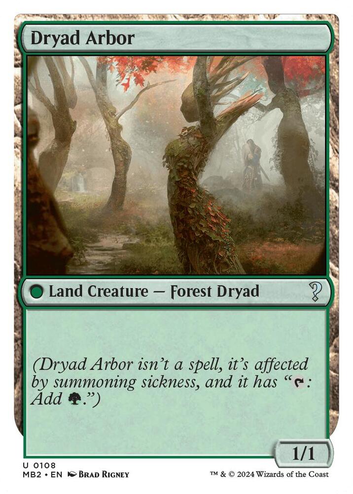 Dryad Arbor (White Border) (108) [Mystery Booster 2]