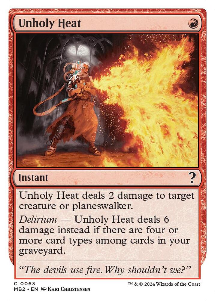 Unholy Heat (White Border) (63) [Mystery Booster 2]