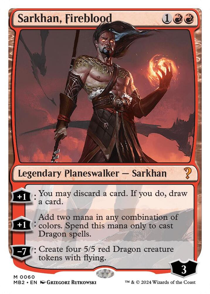 Sarkhan, Fireblood (White Border) (60) [Mystery Booster 2]