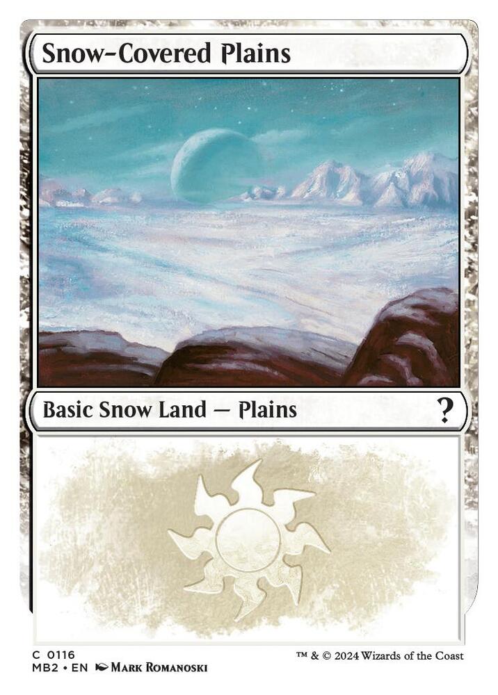 Snow-Covered Plains (White Border) (116) [Mystery Booster 2]