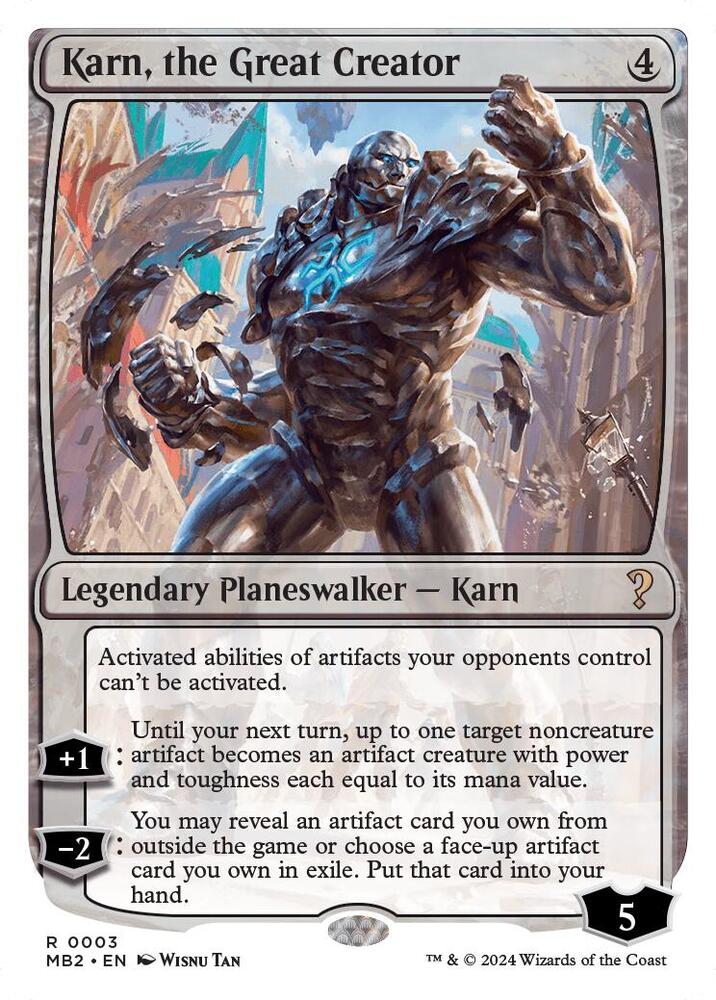 Karn, the Great Creator (White Border) (3) [Mystery Booster 2]