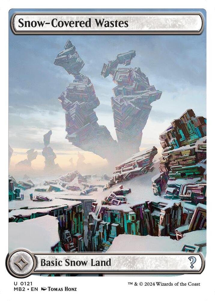 Snow-Covered Wastes (White Border) (121) [Mystery Booster 2]