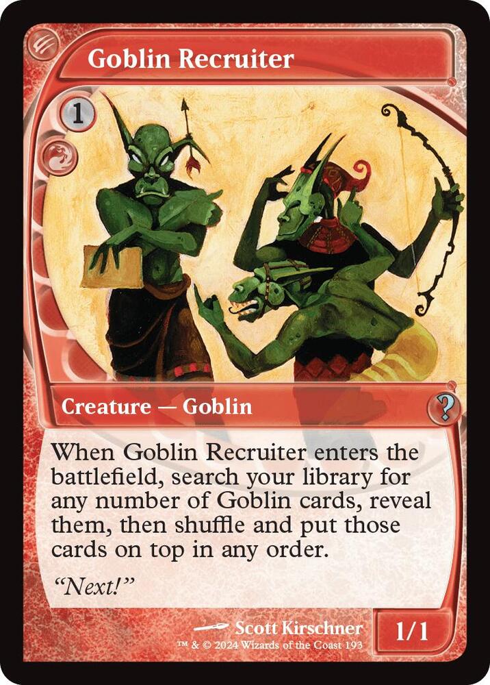 Goblin Recruiter (Future Sight) (193) [Mystery Booster 2]