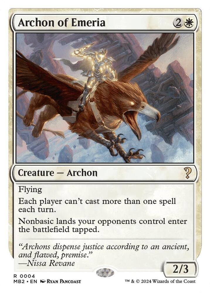Archon of Emeria (White Border) (4) [Mystery Booster 2]