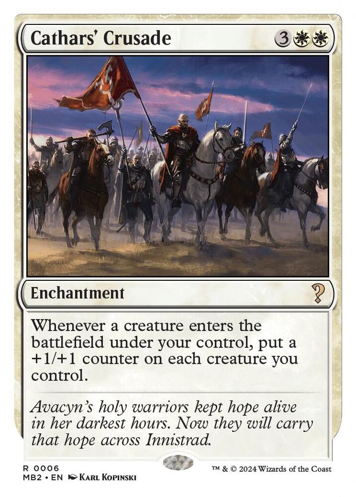 Cathars' Crusade (White Border) (6) [Mystery Booster 2]