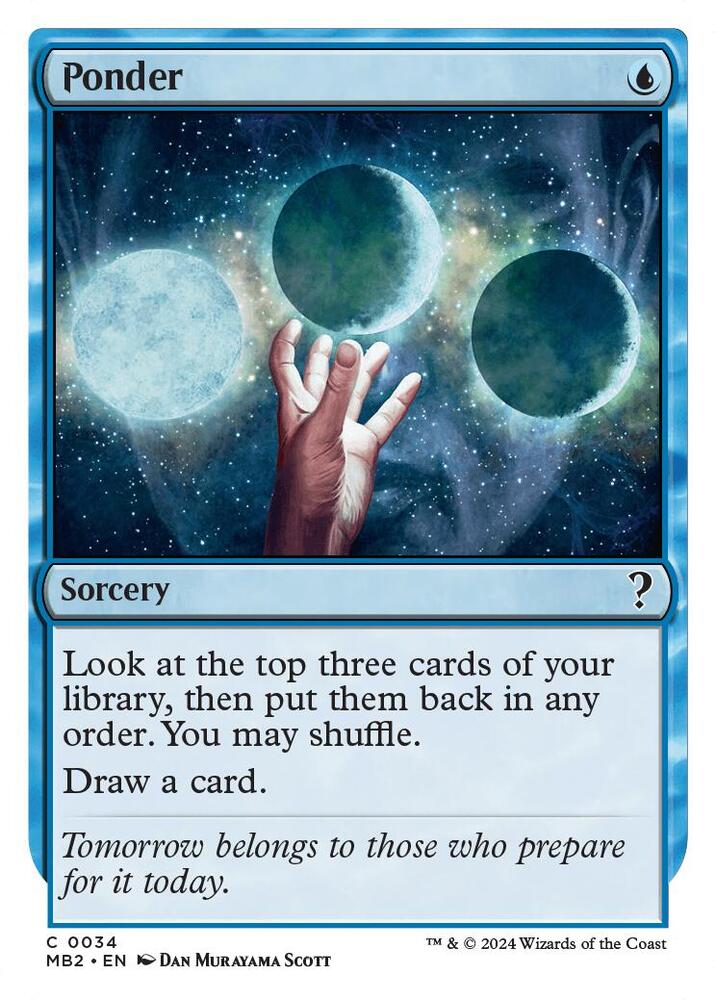 Ponder (White Border) (34) [Mystery Booster 2]