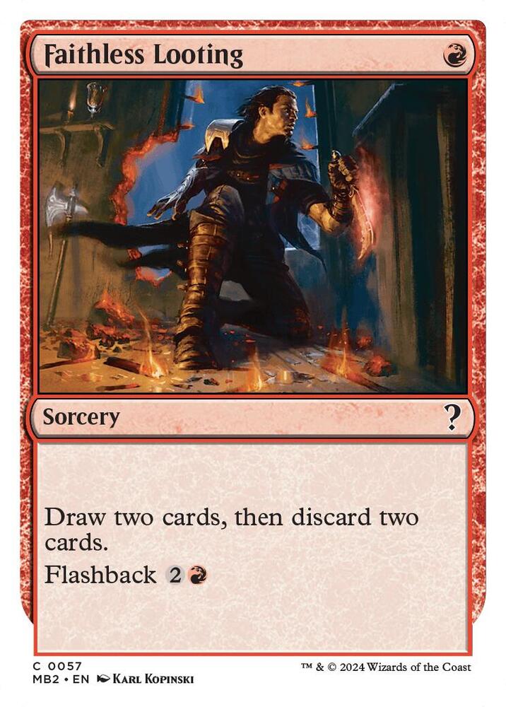 Faithless Looting (White Border) (57) [Mystery Booster 2]
