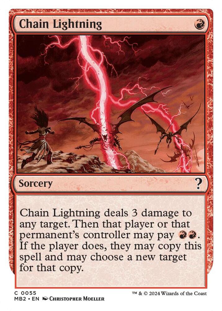 Chain Lightning (White Border) (55) [Mystery Booster 2]