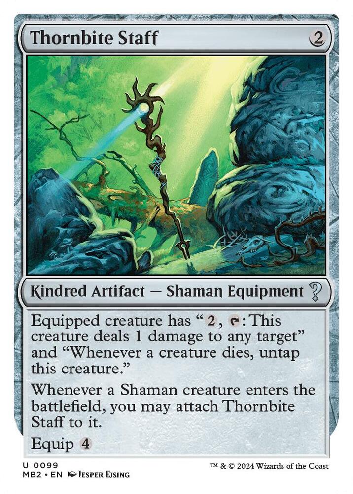 Thornbite Staff (White Border) (99) [Mystery Booster 2]