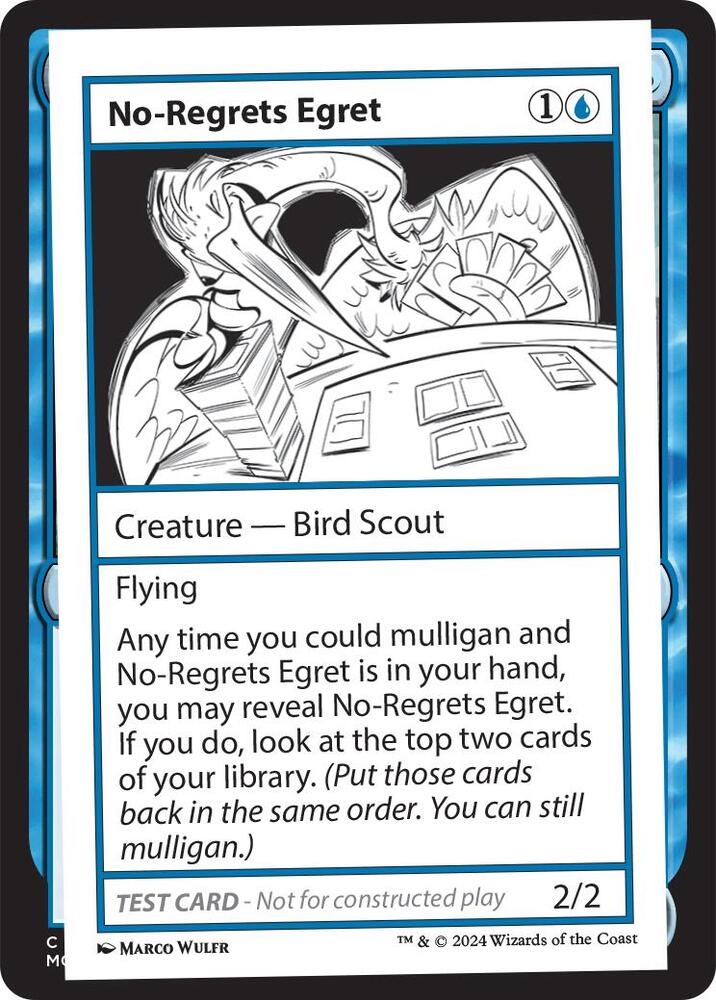 No-Regrets Egret (999-NRE) [Mystery Booster 2 Playtest Cards]