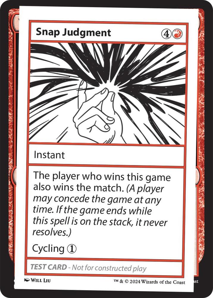 Snap Judgment (999-SJ) [Mystery Booster 2 Playtest Cards]
