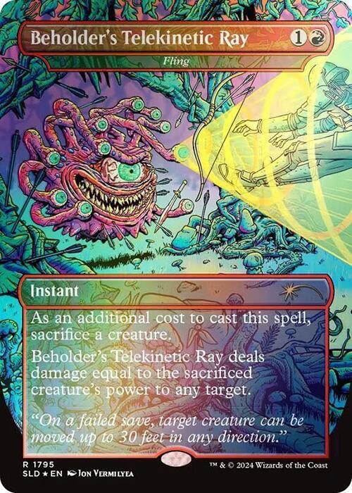 Beholder's Telekinetic Ray - Fling (Rainbow Foil) (1795) [Secret Lair Drop]