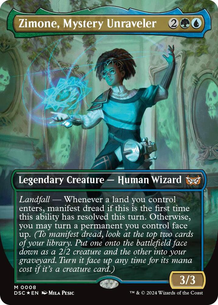 Zimone, Mystery Unraveler (Borderless) (8) [Duskmourn: House of Horror Commander]