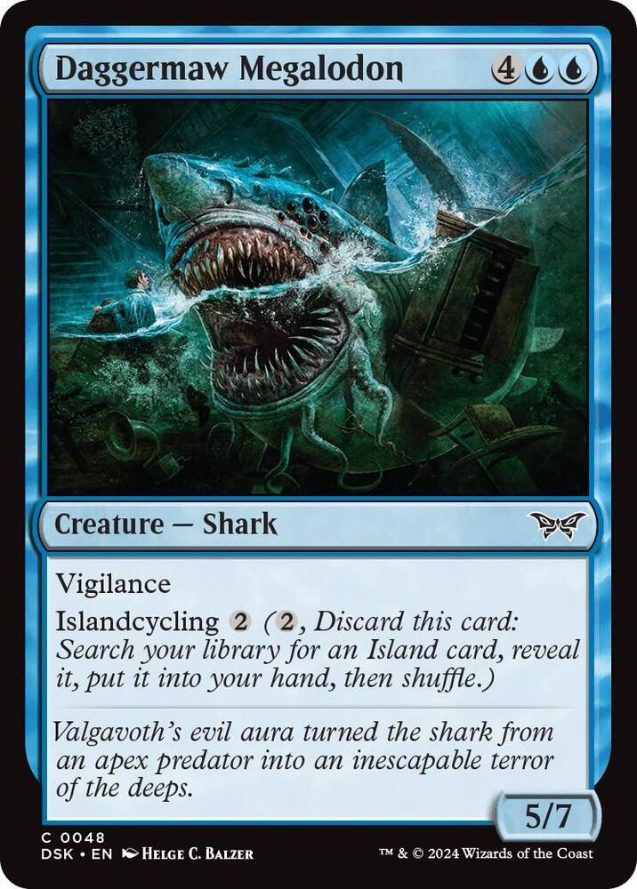 Daggermaw Megalodon (48) [Duskmourn: House of Horror]