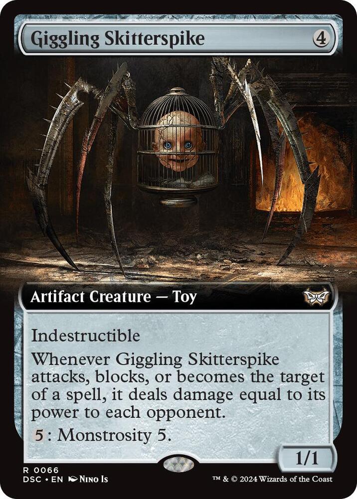 Giggling Skitterspike (Extended Art) (66) [Duskmourn: House of Horror Commander]