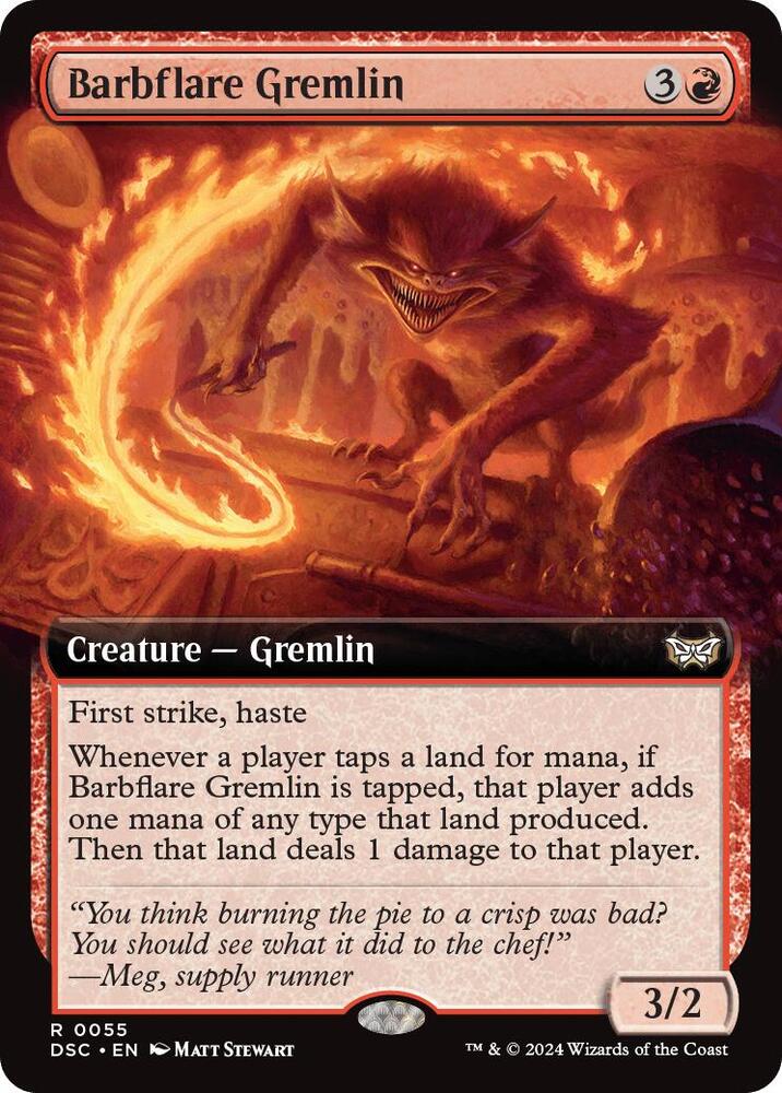 Barbflare Gremlin (Extended Art) (55) [Duskmourn: House of Horror Commander]